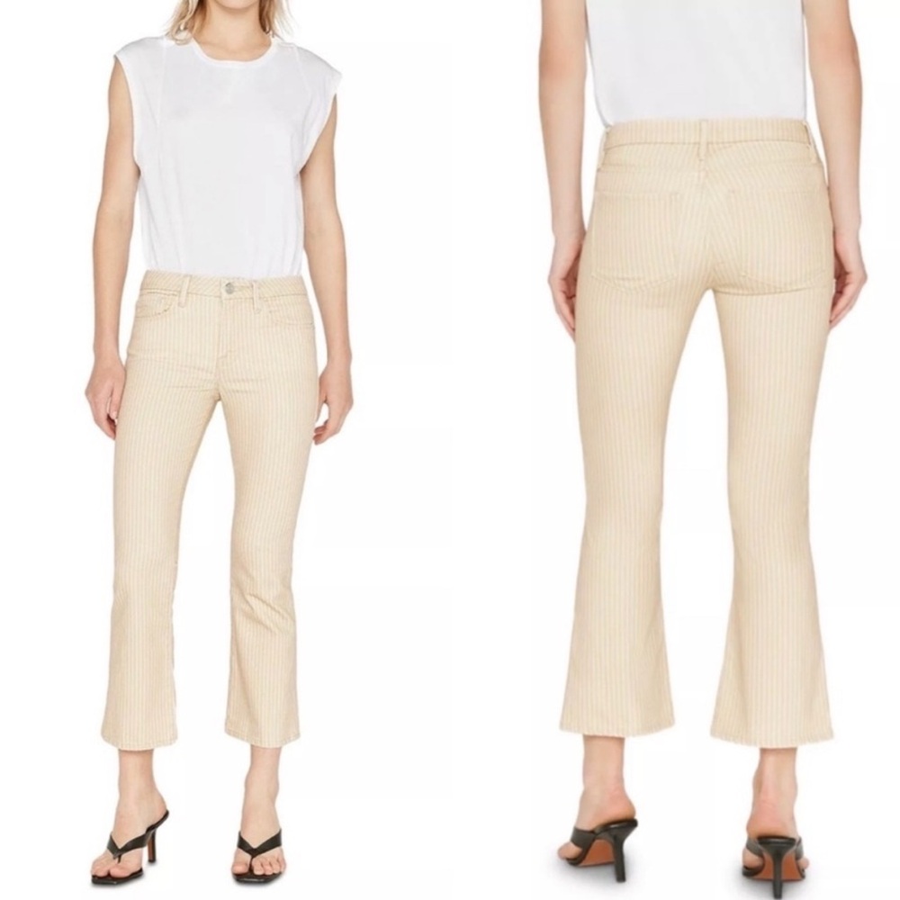 Frame Denim Le Crop Mini Boot in Sand Multi